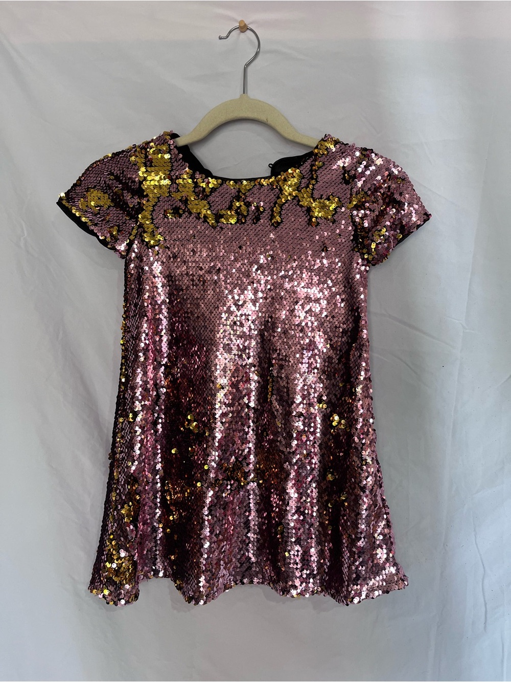 Gianni Bini Pink and Gold Sequin Girls' Dance Dress